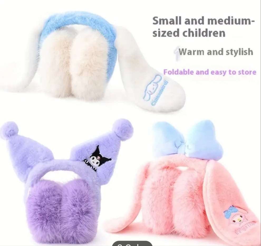 Foldable Sanrio Earmuffs-Cute Winter Ear Warmers for Fans